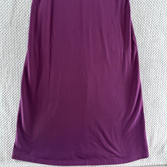 J Jill Dress Womens M Purple Maxi Dress A-Line Pockets V-Neck Short Sleeve - Picture 4 of 13